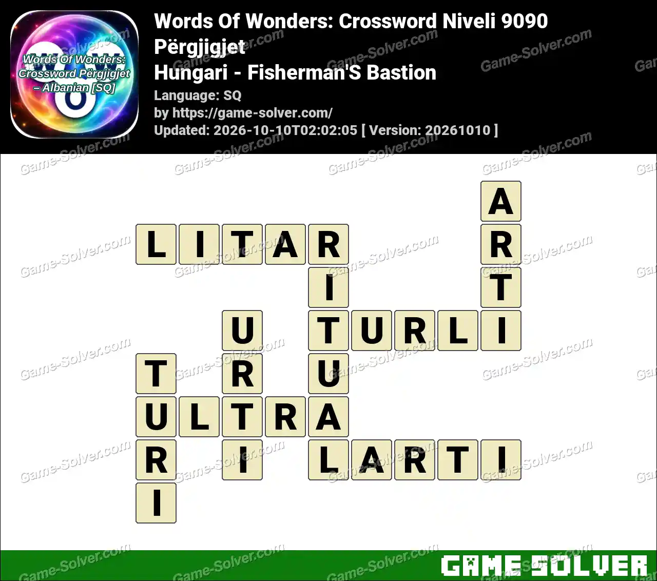 Words Of Wonders: Crossword Niveli 9090 Përgjigjet – Hungari – Fisherman’S Bastion